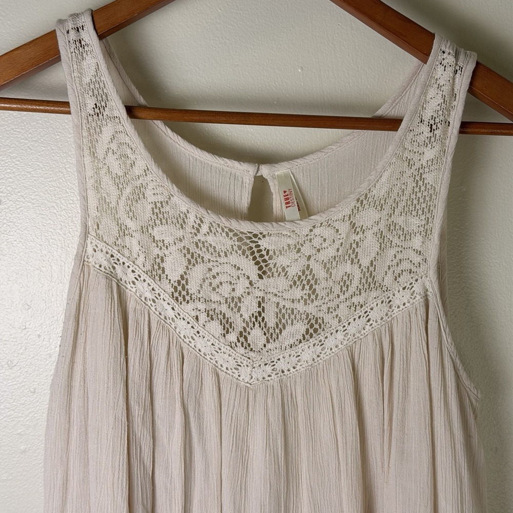 Boho Beachy Lace Crochet Mini Dress With Lining Women's Size XL True Destiny - Picture 2 of 11
